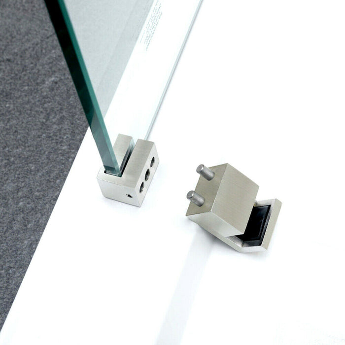 1400-2450x2000mm COV Wall to Wall Frameless Sliding Door Chrome Stainless Steel Handle 3 Panels Shower Screens - HD reno