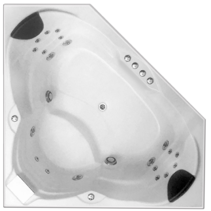 1530*1530*600mm Cordoba Spa Bath Tub 20 Jets Acrylic Drop in Corner - HD reno