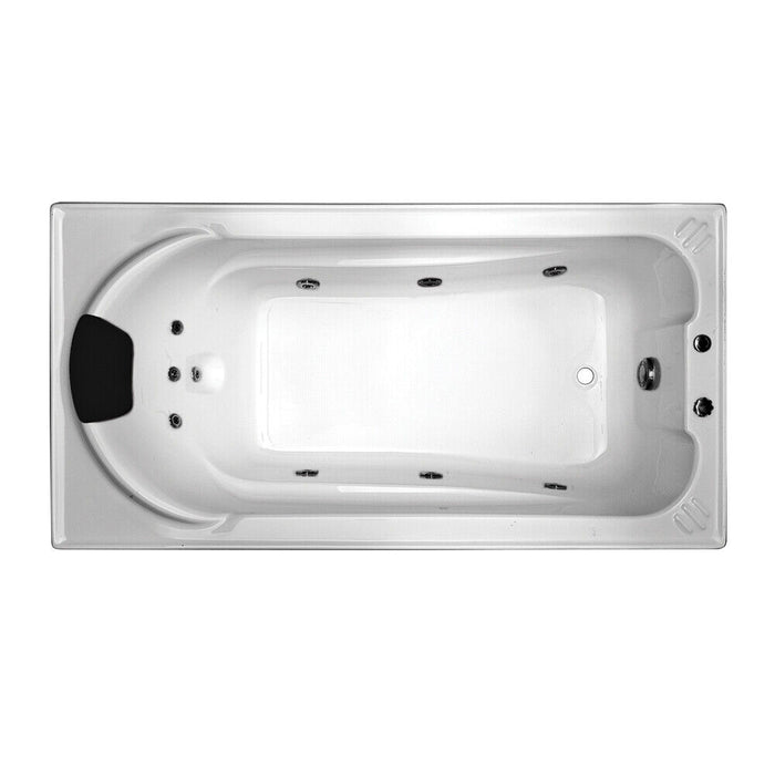 1670*855*550mm Montillo Spa Bath Tub 10 jets White Acrylic drop in Rectangle - HD reno