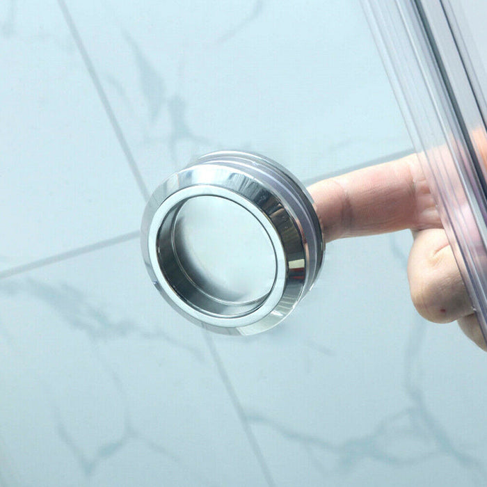 870-1180x2000mm Sliding L Shape Frameless Brushed Bronze 10mm Glass Embedded Circle Handle Shower Screens