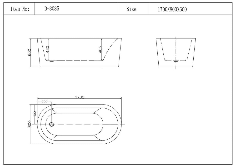 1700*800*600mm Sunny Gloss White Oval Acrylic 14 Jets and Build In Pump Freestanding Spa Bathtub