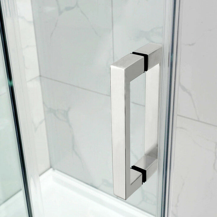 1400-2450x2000mm COV Wall to Wall Frameless Sliding Door Chrome Stainless Steel Handle 3 Panels Shower Screens - HD reno