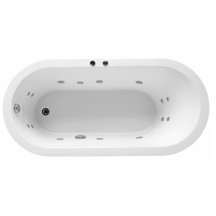 1700*800*600mm Sunny Gloss White Oval Acrylic 14 Jets and Build In Pump Freestanding Spa Bathtub