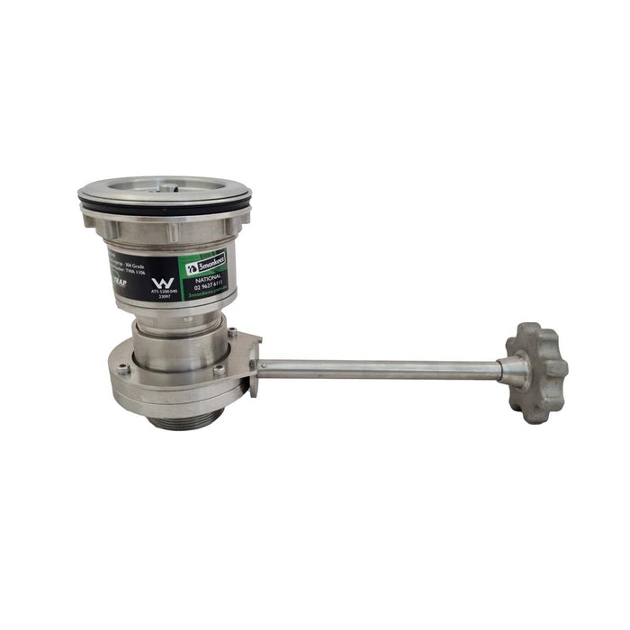Cast Stainless Sink Waste Arrestor with Shut Off Valve (90mm) - 304 316 - HD reno