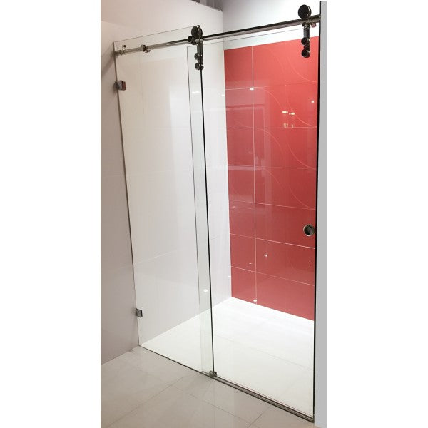 980-1750mm SIMA Wall to Wall Sliding Door Frameless Silver Fittings 10mm Tempered Glass Shower Screen