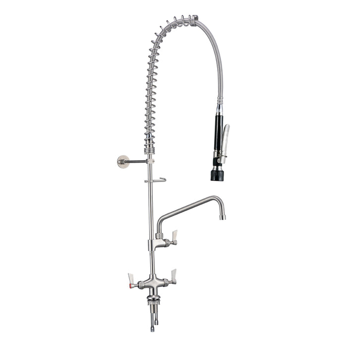 Stainless Steel Dual Hob Mounted Pre Rinse Unit With Pot Filler - HD reno