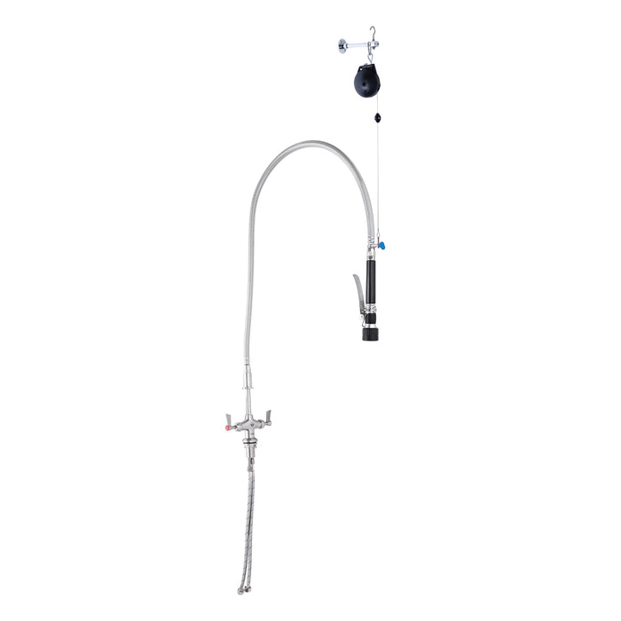Stainless Steel Line Retractor Dual Hob Mounted Pre Rinse Unit - HD reno