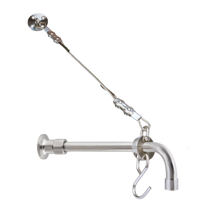 Cleaners Sink Concealed Wall Mount Spout with Wall Stops and Wall Bracket - HD reno