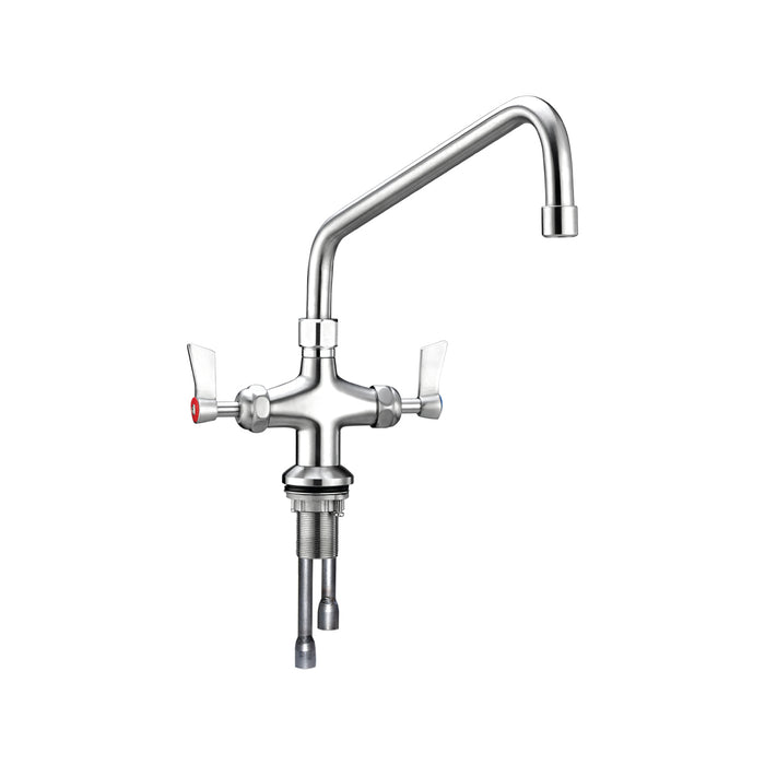 Stainless Steel Dual Hob Mount Tap Body with Swivel Spout - HD reno