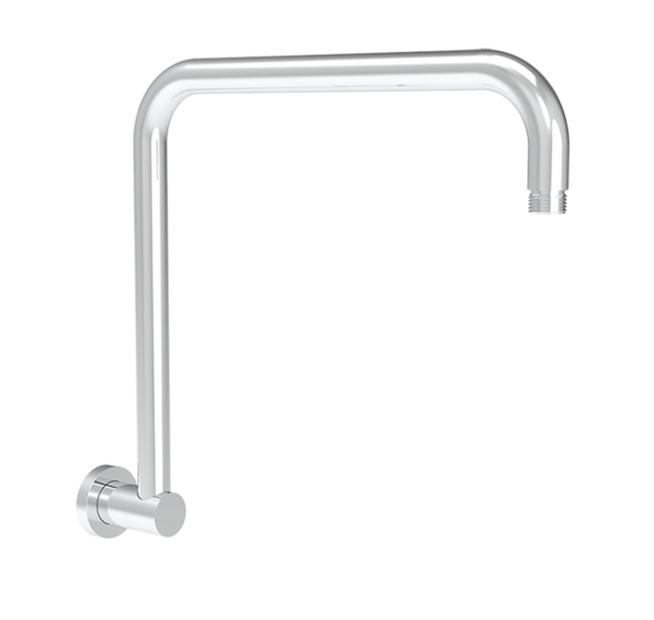 Round Rectangle Curved Shower Arm Chrome/Brushed Nickel/Brushed Gold/Gun Metal/Matt Black - HD reno