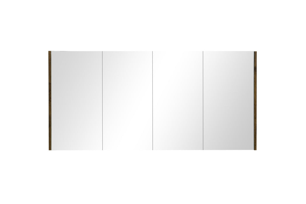 600-1500*720*150mm Poseidon Wood Grain Dark Oak PVC Filmed On High Density MDF Board Rectangle Shaving Cabinet