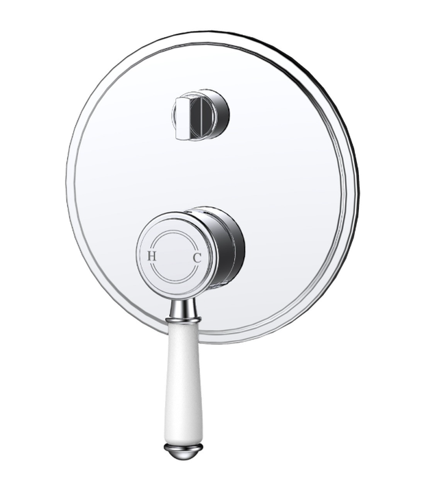 Clasico Wall Diverter Mixer Trim Kits Ceramic Handle Brushed Gold/Brushed Nickel/Chrome/Matt Black