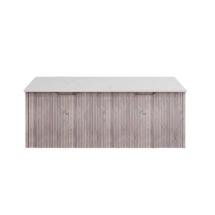 600-1800*450*400mm Vienna White Oak MR Melamined Board Panel With PVC Coating Fluted Wall Hung Vanity - HD reno