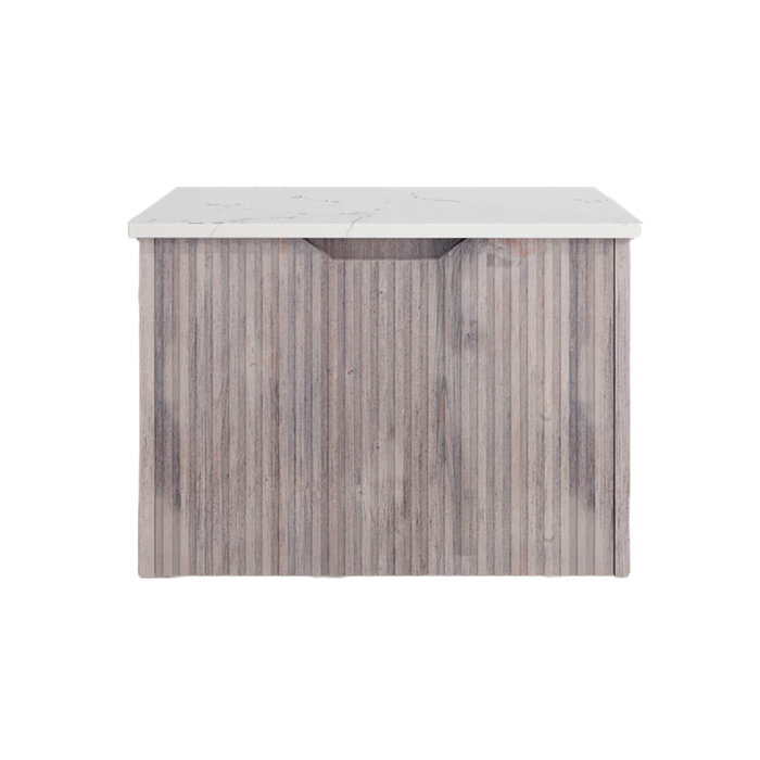 600-1800*450*400mm Vienna White Oak MR Melamined Board Panel With PVC Coating Fluted Wall Hung Vanity - HD reno