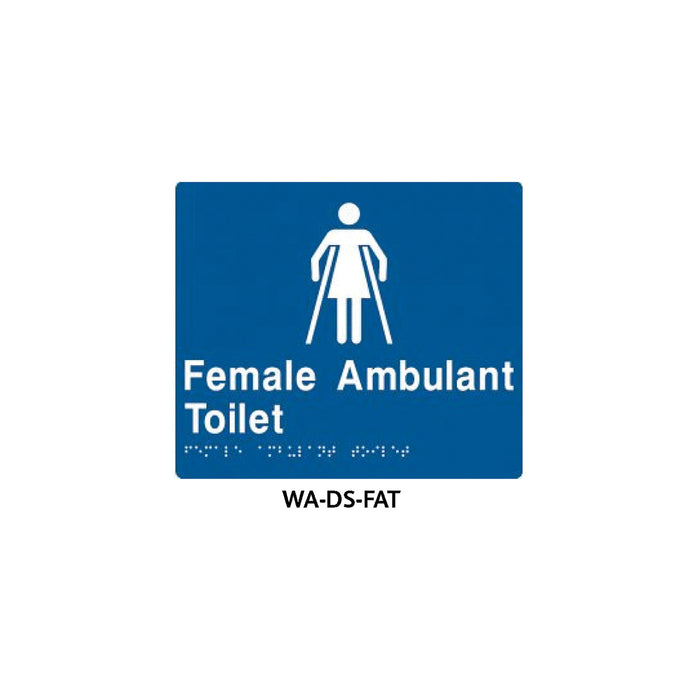 Braille Sign Female Ambulant Toilet (Blue) - HD reno