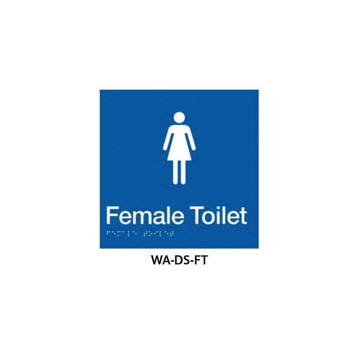 Braille Sign Female Toilet (Blue) - HD reno