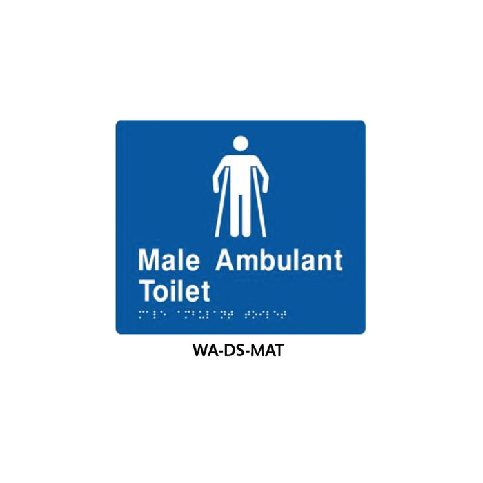 Braille Sign Male Ambulant Toilet (Blue) - HD reno