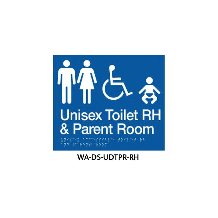 Braille Sign Unisex Disabled Toilet and Parent Room RHS (Blue) - HD reno