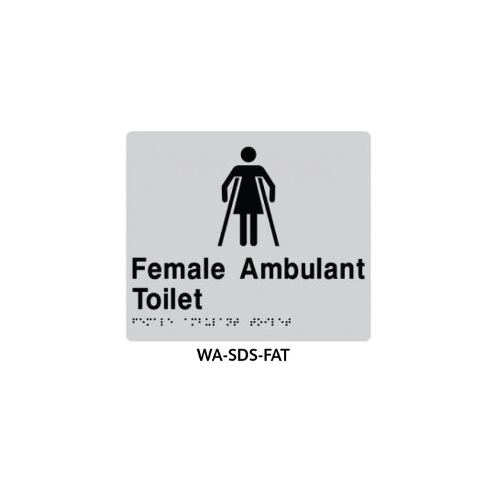 Braille Sign Female Ambulant Toilet (Silver) - HD reno
