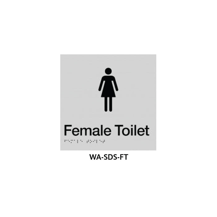 Braille Sign Female Toilet (Silver) - HD reno