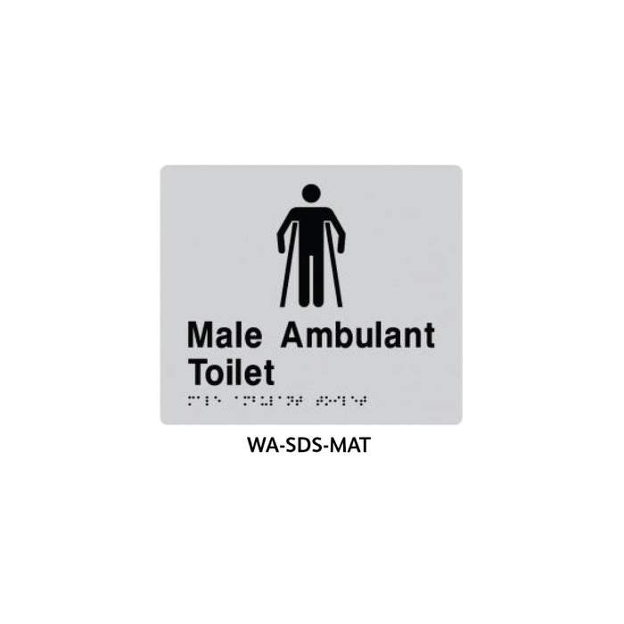 Braille Sign Male Ambulant Toilet (Silver) - HD reno