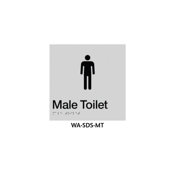 Braille Sign Male Toilet (Silver) - HD reno