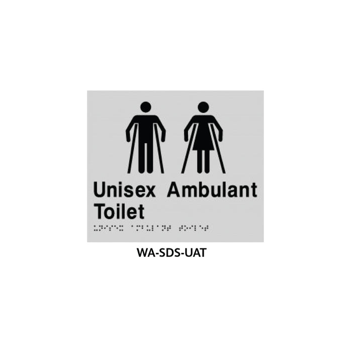 Braille Sign Unisex Accessible Toilet (Silver) - HD reno