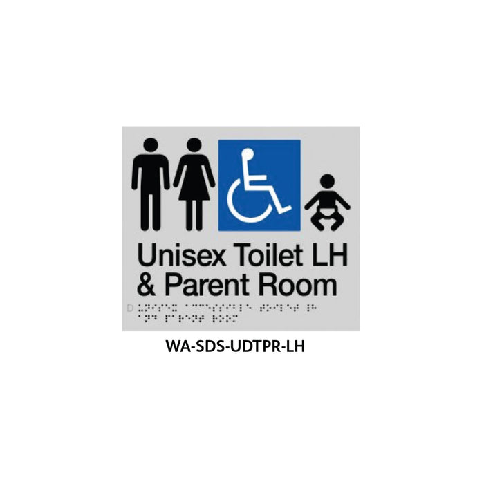 Braille Sign Unisex Disabled Toilet and Parent Room LHS (Silver) - HD reno