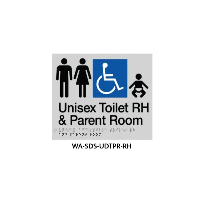 Braille Sign Unisex Disabled Toilet and Parent Room RHS (Silver) - HD reno