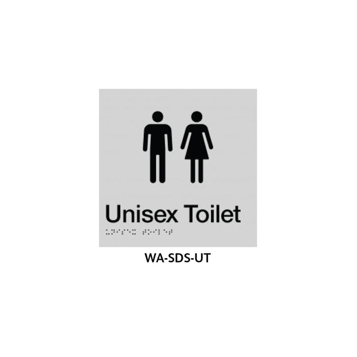 Braille Sign Unisex Toilet (Silver) - HD reno