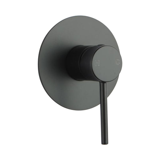 Aquaperla Lucid Pin Matt Black Solid Brass Round Black Shower/Bath Wall Mixer - HD reno