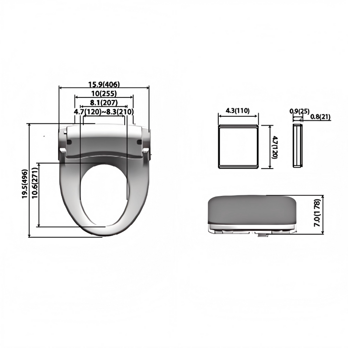 The Bidet Shop National N-1000R Standard Retrofit Bidet - Remote Control