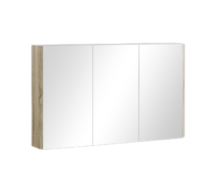 600-1500*720*150mm Poseidon Wood Grain White Oak PVC Filmed On High Density MDF Board Rectangle Shaving Cabinet