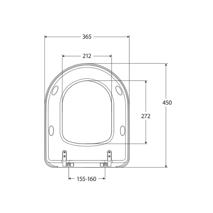 365*450mm Fienza Universal Urea-formaldehyde Gloss Grey/Gloss Blue Toilet Seat Cover