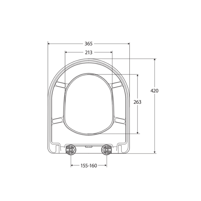 420*365mm Fienza RAK Resort Urea-formaldehyde Gloss White Toilet Seat Cover