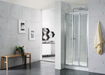 830-1030mm 6mm Tempered Glass L Shape 3 Panels Sliding Door Chrome Framed Shower Screens