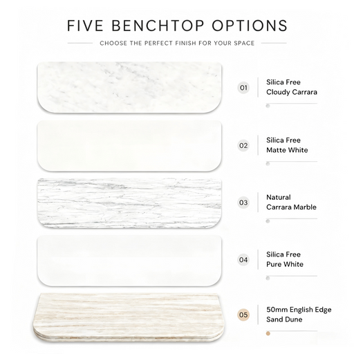 900*460*450mm OTTI Bondi Stain White High Moisture Resistant Plywood Curve Fluted Bathroom Wall Hung Vanity