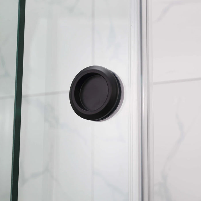 870-1450mm Covey Frameless L Shape Matt Black Fitting Double Corner Sliding Doors 10mm Thickness Glass Shower Screen - 2000mm Height