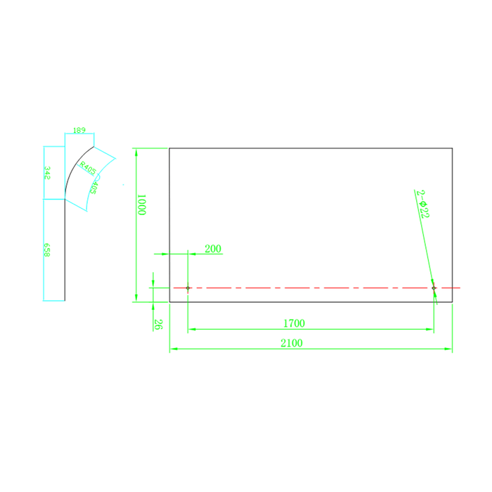 800-1100mm 10mm Glass Covey Frameless Walk-In Single Panel Edge Curved Shower Screens - 2100mm Height