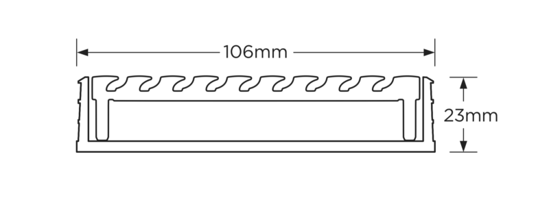 Slimline Linear Drainage system with Wave Grate (AA) grate style