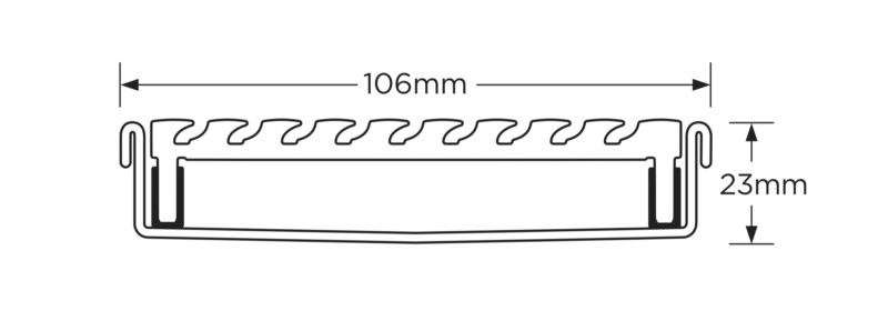 Slimline Linear Drainage system with Wave Grate (AA) grate style
