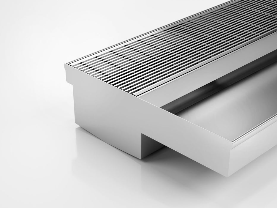 Threshold drainage system for sill only doors with Architectural (AR) grate style
