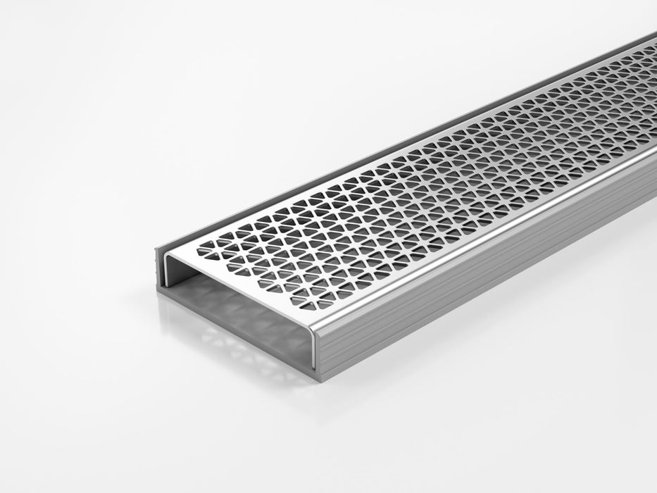 Slimline Linear Drainage system with Marc Newson Design (MND) grate style