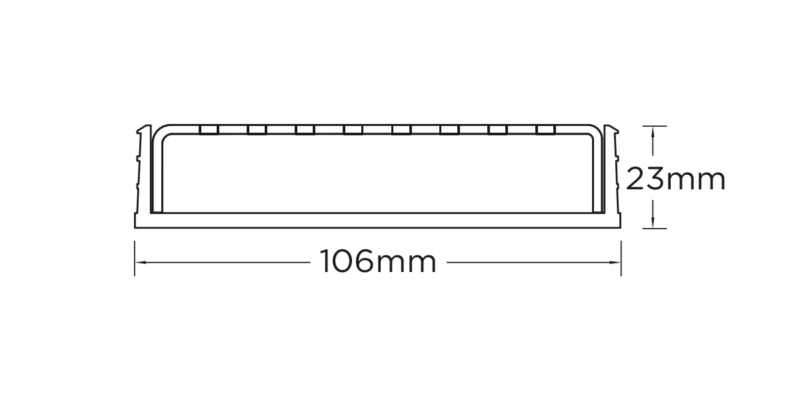 Slimline Linear Drainage system with Punched Angle Slot (PAS) grate style