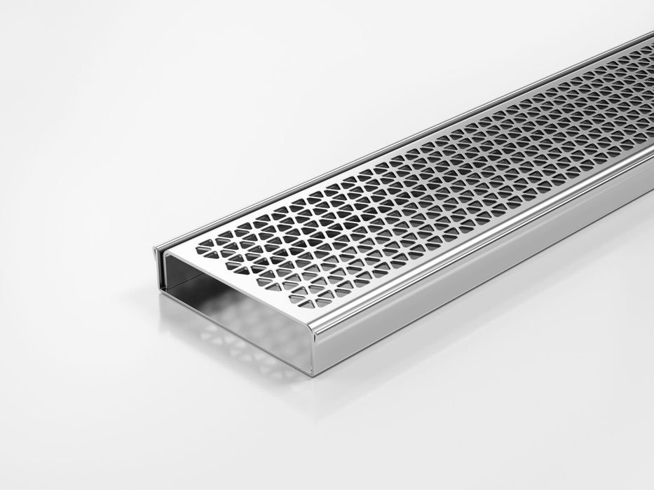 Slimline Linear Drainage system with Marc Newson Design (MND) grate style