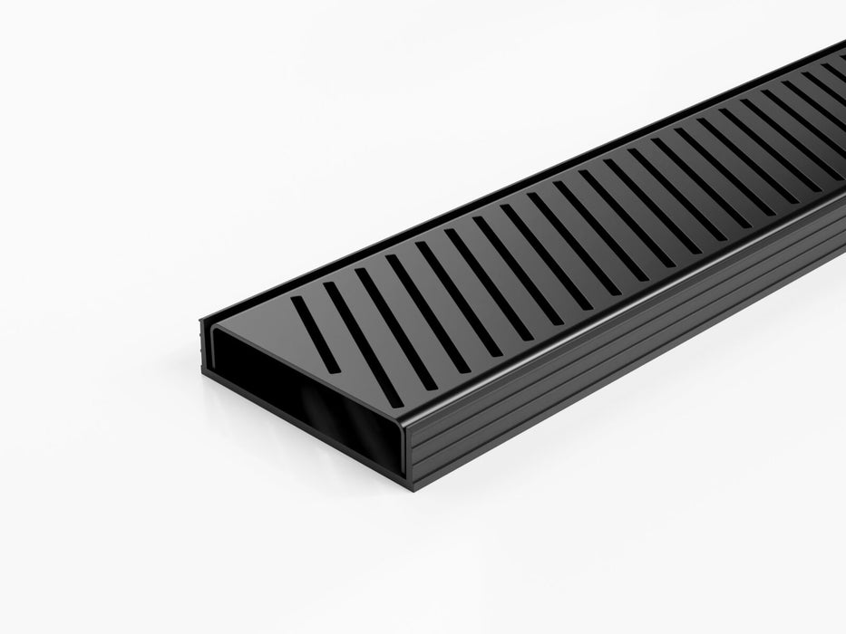 Slimline Linear Drainage system with Punched Angle Slot (PAS) grate style