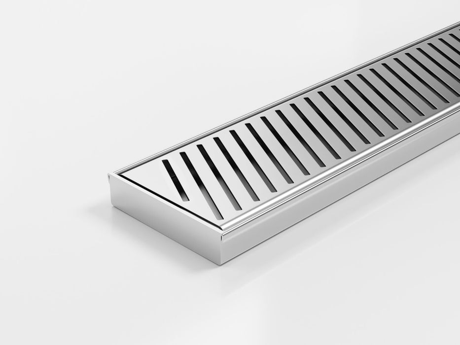 Slimline Linear Drainage system with Punched Angle Slot (PAS) grate style