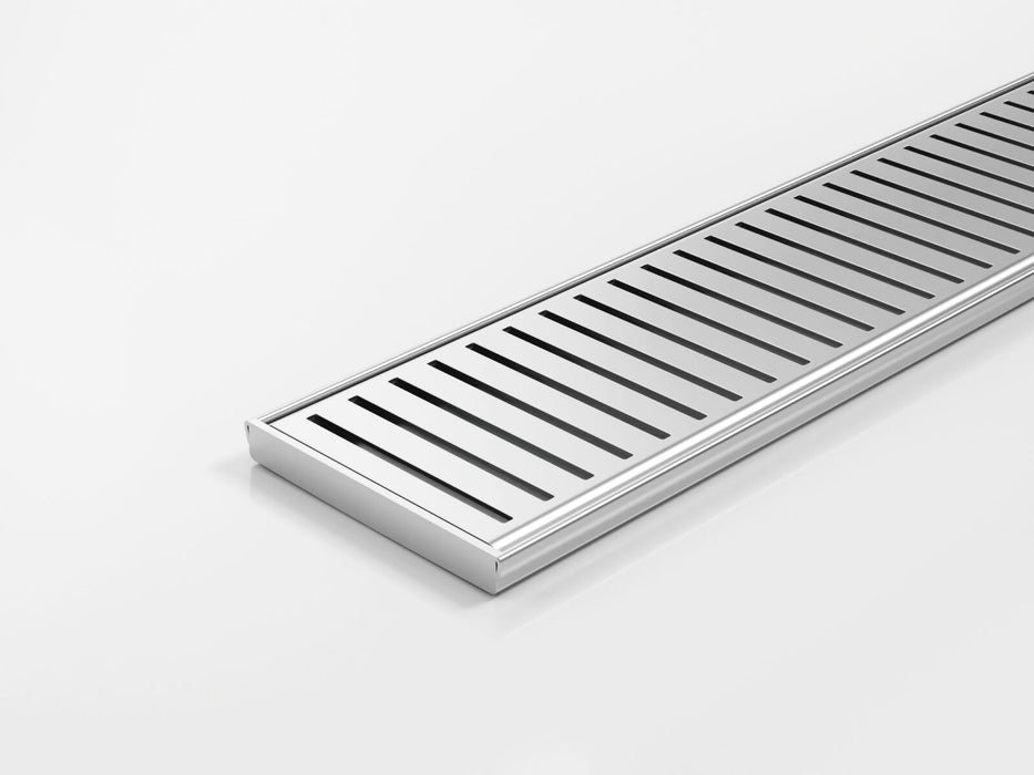 Slimline Linear Drainage system with Punched Perpendicular Slot (PPS) grate style