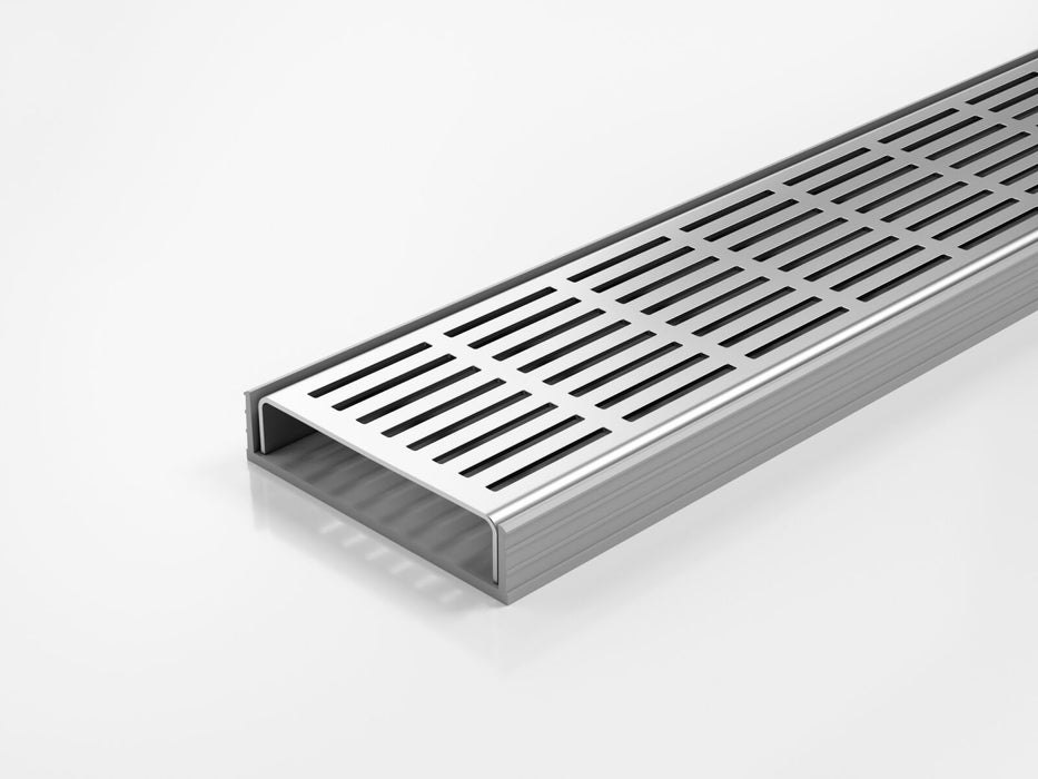 Slimline Linear Drainage system with Punched Slot (PS) grate style