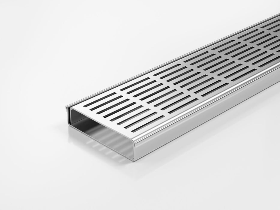 Slimline Linear Drainage system with Punched Slot (PS) grate style